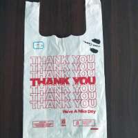 White color hdpe ldpe thank you printing t shirt shopping bag