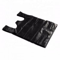 HDPE Cheap Plastic Plain Black T Shirt Bags