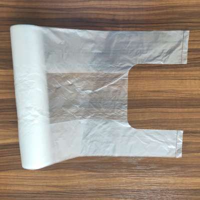 Ldpe/hdpe poly clear shopping plastic t shirt bag rolls