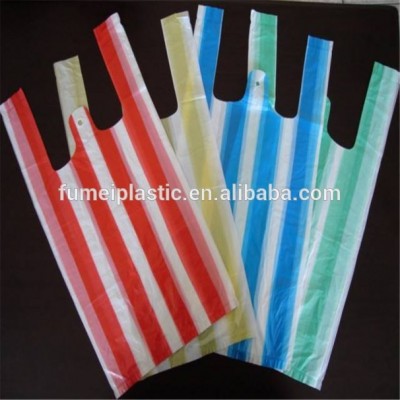 HDPE Stripe plastic shopping bags on rolls