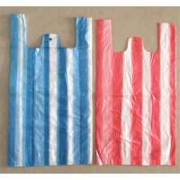 cheap customized Color stripe food packaging t shirt plastic bag