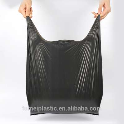 biodegradable black trash bag black bin liner t-shirt garbage bag