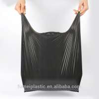 biodegradable black trash bag black bin liner t-shirt garbage bag